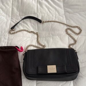 Kate Spade Black Crossbody Bag with Gold Chain
